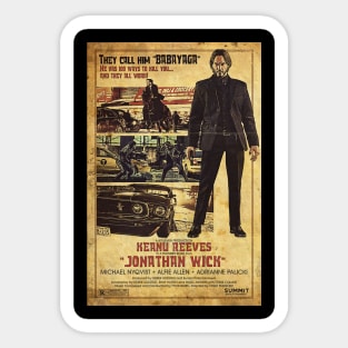 Vintage poster John Wick The Golden  Japanese copy Sticker